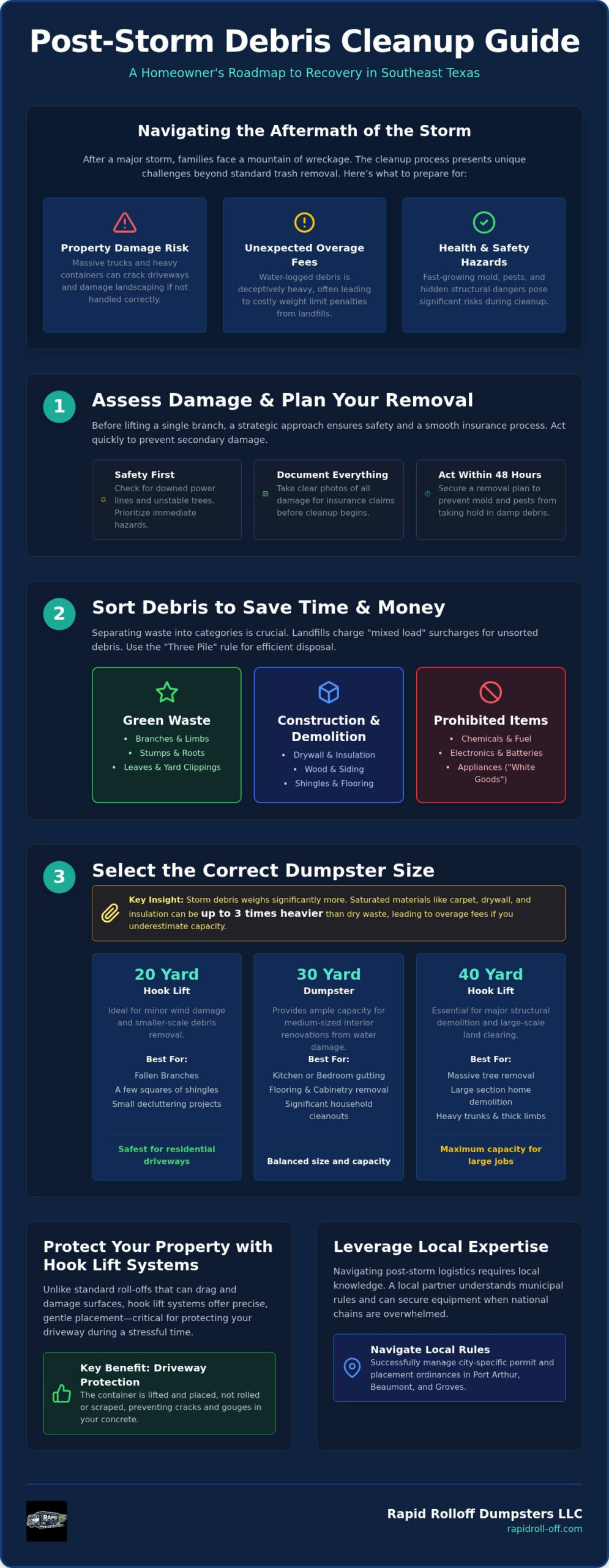 Storm Debris Dumpster Rental: SE Texas Cleanup Guide (2026)